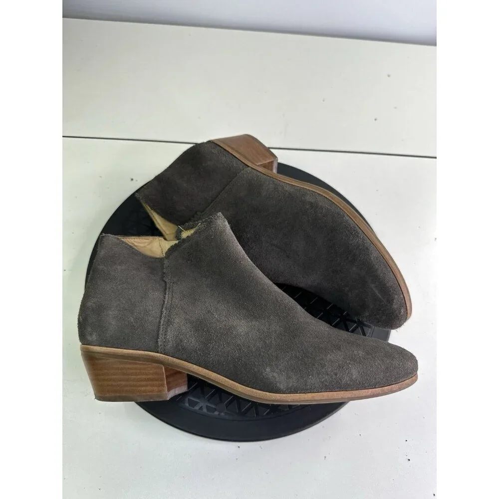Jack Rogers Suede Slip On Ankle Booties - Gray - Size 8 M